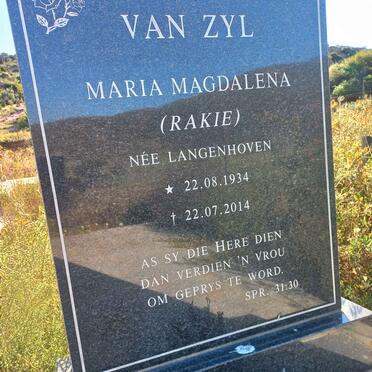ZYL Maria Magdalena, van nee LANGENHOVEN 1934-2014