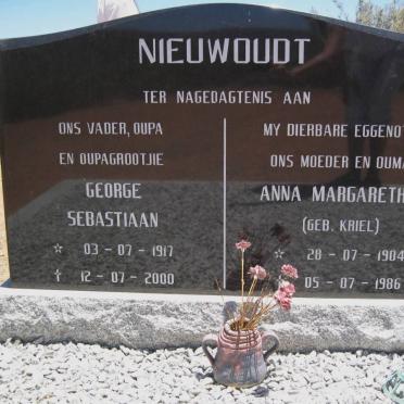 NIEUWOUDT George Sebastiaan &amp; Anna Margaretha KRIEL 1904-1986