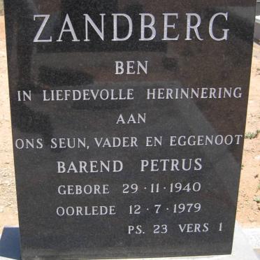 ZANDBERG Barend Petrus 1940-1979