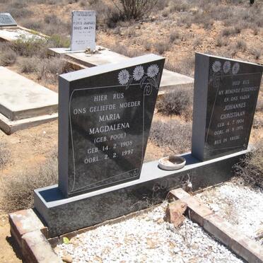COETZEE Johannes Christiaan 1904-1976 &amp; Maria Magdalena POOL 1908-1997