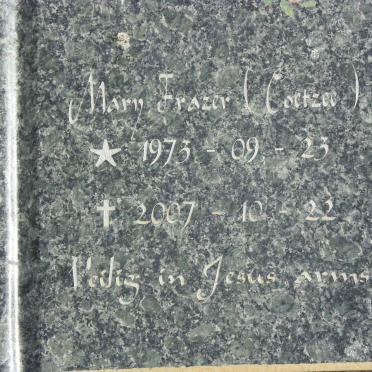 FRAZER Mary nee COETZEE 1973-2007
