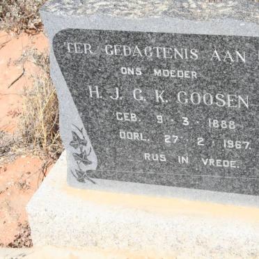 GOOSEN H.J.C.K. 1888-1967