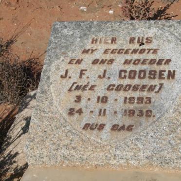 GOOSEN J.F.J. nee GOOSEN 1893-1939