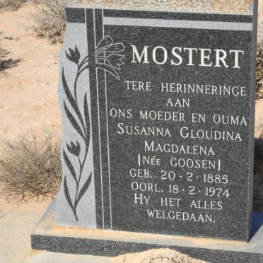 MOSTERT  Susanna Gloudina Magdalena nee GOOSEN 1885-1974