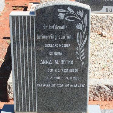 BOTHA Anna M. nee V.D. WESTHUIZEN  1888-1969