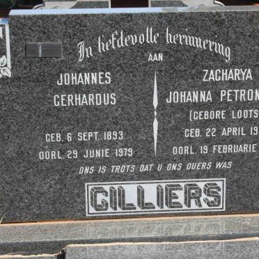 CILLIERS Johannes Gerhardus 1893-1979  &amp;  Zacharya Johanna Petronella LOOTS 1901-1981