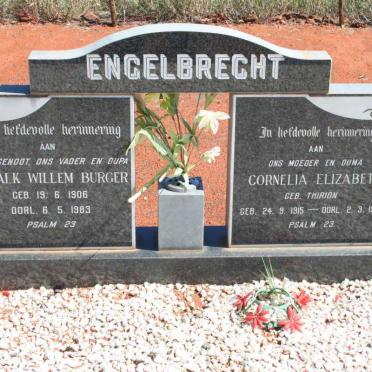 ENGELBRECHT Schalk Willem Burger 1906-1983 &amp; Cornelia Elizabeth THIRION 1915-1992