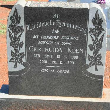 KOEN Gertruida nee SMIT  1900-1970