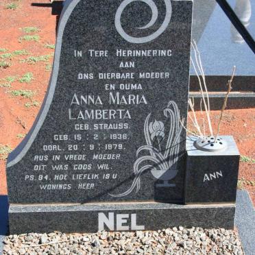 NEL Anna Maria Lamberta nee STRAUSS 1936-1979