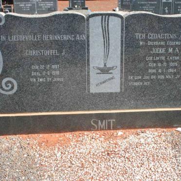 SMIT Christoffel J. 1897-1978 &amp; Joekie M.A. LOFTIE EATON 1905-1964