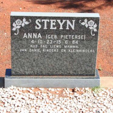 STEYN Anna nee PIETERSE 1923-1984