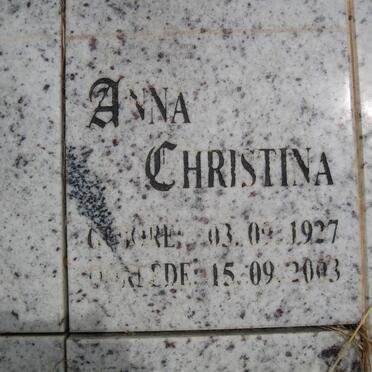 BRUNDYN Anna Christina 1927-2003
