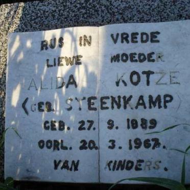 KOTZE Alida nee STEENKAMP 1889-1967