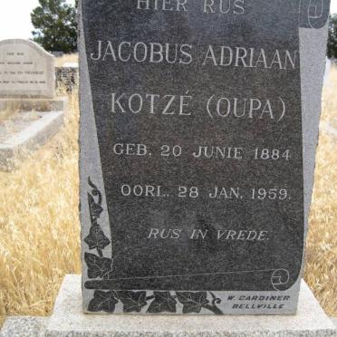 KOTZE Jacobus Adriaan 1884-1959