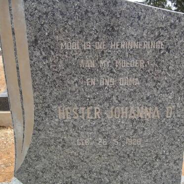 MOSTERT Hester Johanna D. 192?-