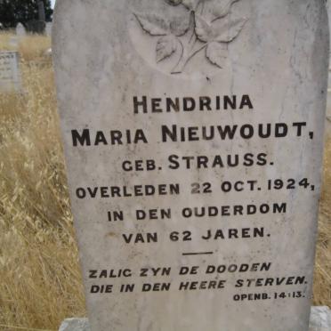 NIEUWOUDT Hendrina Maria nee STRAUSS -1924