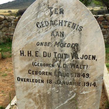 VILJOEN H.H.E, DU TOIT nee V.D. WALT 1849-1914