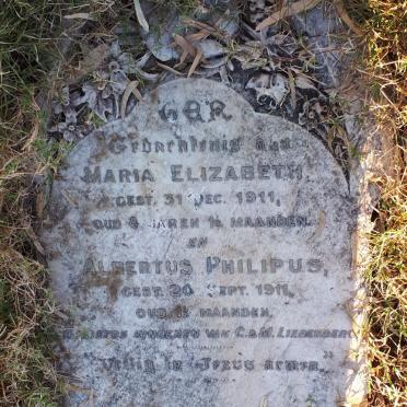 LIEBENBERG Maria Elizabeth -1911 :: LIEBENBERG Albertus Philipus -1911