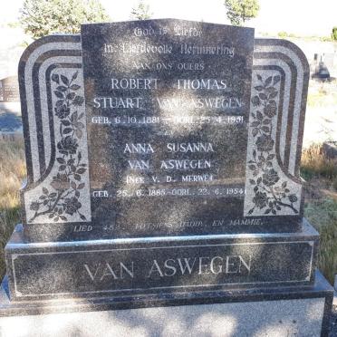 ASWEGEN Robert Thomas Stuart, van 1881-1951 &amp; Anna Susanna V.D. MERWE 1885-1954