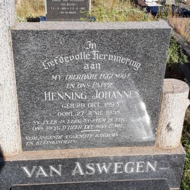 ASWEGEN Henning Johannes, van 1893-1958