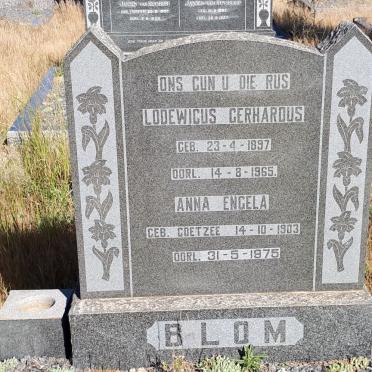 BLOM Lodewicus Gerhardus 1897-1965 &amp; Anna Engela COETZEE 1903-1975