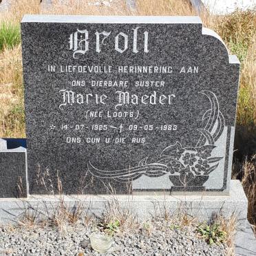 BROLI Marie Maeder nee LOOTS 1925-1983