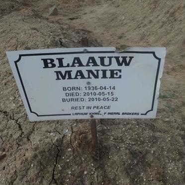 BLAAUW Manie 1936-2010