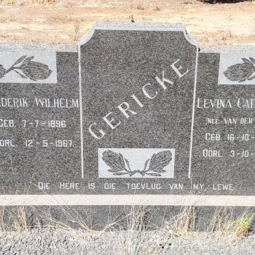 GERICKE Frederik Wilhelm 1896-1967 &amp; Levina Catharina VAN DER WALT 1904-1992