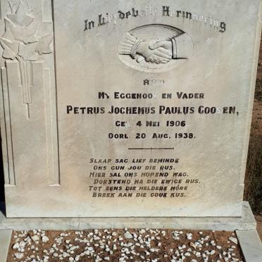 GOOSEN Petrus Jochemus Paulus 1906-1938