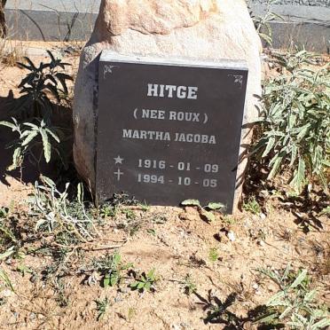 HITGE Martha Jacoba nee ROUX 1916-1994