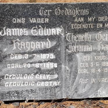 HAGGARD James Edward 1873-1956 &amp; Thenetta Gertruida Johanna KRUGER 1884-1952