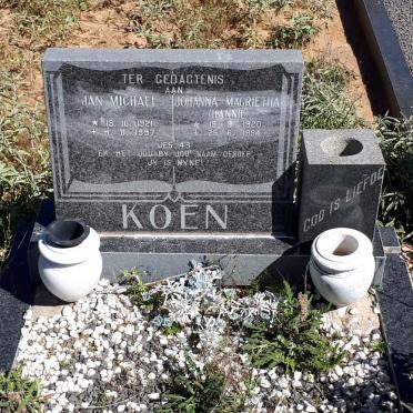 KOEN Jan Michael 1921-1997 &amp; Johanna Magrietha 1920-1994