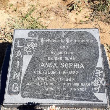 LAING Anna Sophia nee BLOM 1922-1997