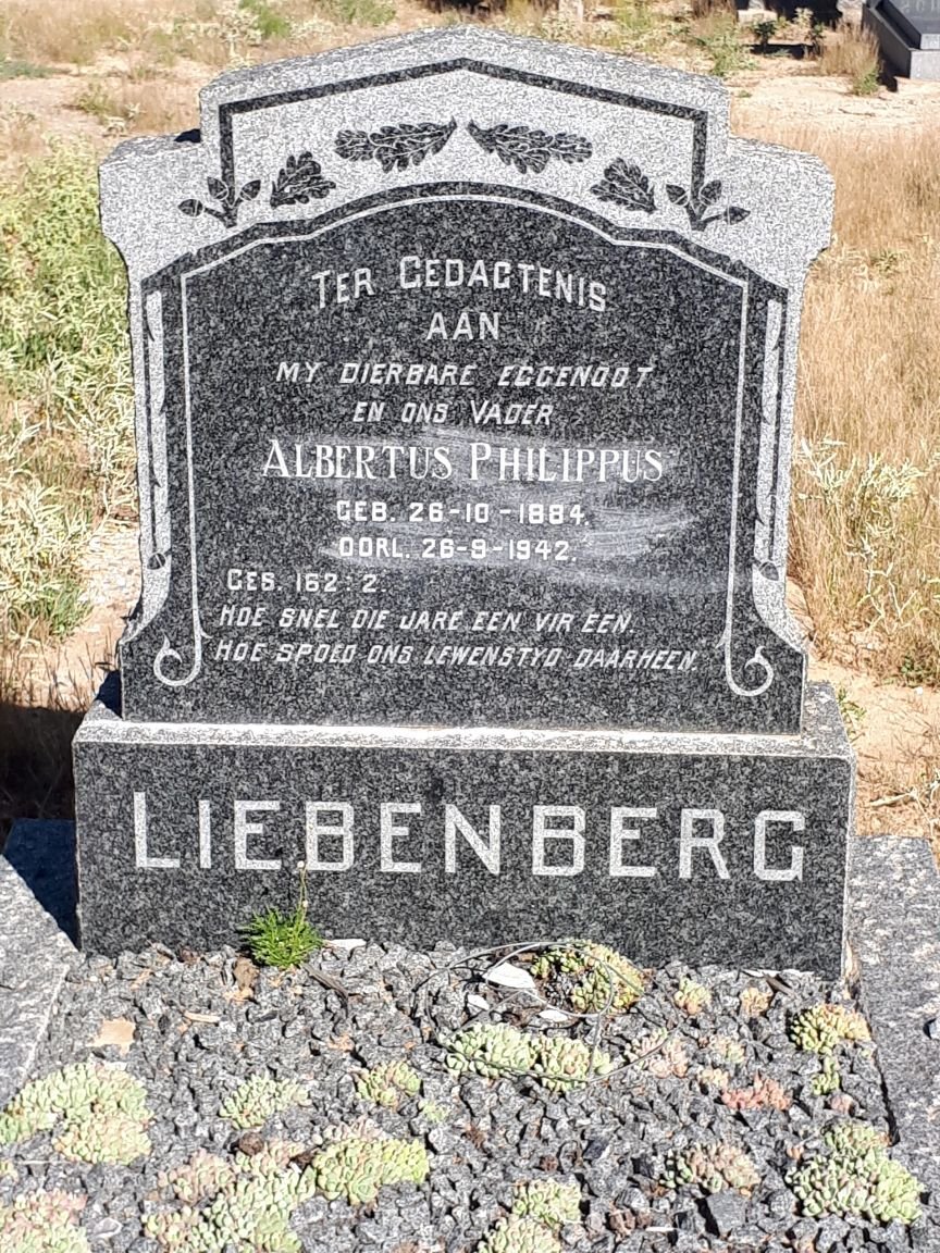 LIEBENBERG Albertus Philippus 1884-1942