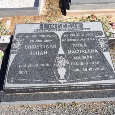 LINDEQUE Christiaan Johan 1936- &amp; Anna Magdalena BLOM 1942-2003