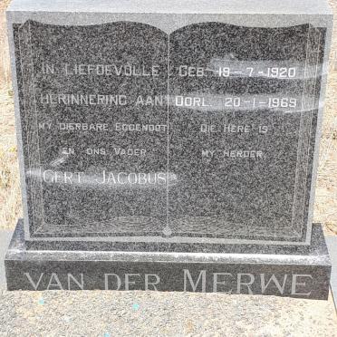 MERWE Gert Jacobus, van der 1920-1969