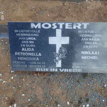 MOSTERT Niklaas Michiel 194?-1995 &amp; Alida Petronella Hendrika 1946-2019