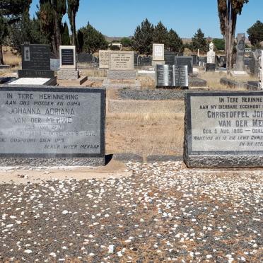 MERWE Christoffel Johannes, van der 1886-1946 &amp; Johanna Adriana VAN ZYL  1893-1971