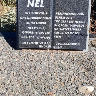 NEL Anna Maria nee PITOÜT 1920-1994