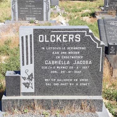 OLCKERS Gabriëlla Jacoba nee V.D. MERWE 1897-1982