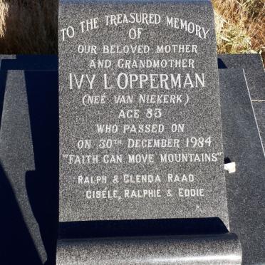 OPPERMAN Ivy L. nee VAN NIEKERK -1984