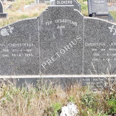 PRETORIUS Jan Christoffel 1915-1985 &amp; Christina Johanna VAN NIEKERK 1920-1972