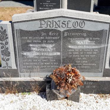 PRINSLOO Marthinus 1930-1976 &amp; Kate 1941-2013