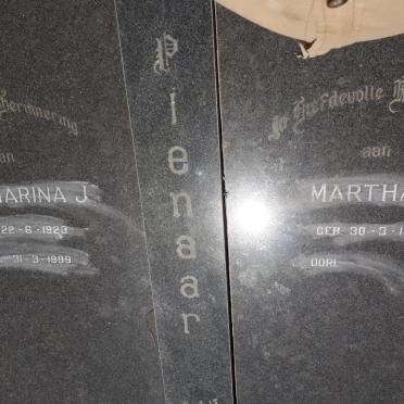 PIENAAR Catharina J. 1923-1999 :: PIENAAR Martha L. 1926-