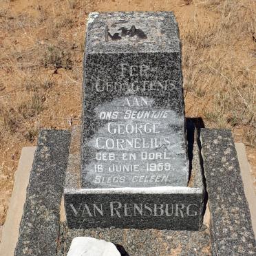 RENSBURG George Cornelius, van 1959-1959