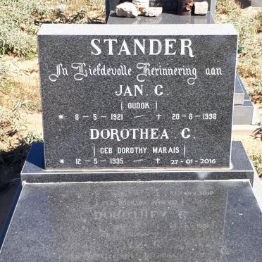 STANDER Jan C. 1921-1998 &amp; Dorothea C. MARAIS 1935-2016