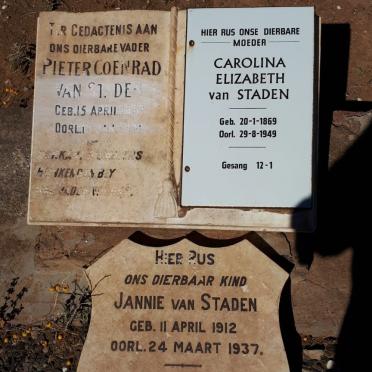 STADEN Pieter Coenrad, van 1867-1941 &amp; Carolina Elizabeth 1869-1949 :: VAN STADEN Jannie 1912-1937