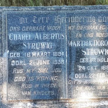 STRUWIG Charel Albertus 1894-1958 &amp; Martha Dorothea PRINSLOO 1894-1951