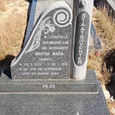 STAATS Martha Maria nee VENTER 1935-1978
