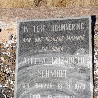 SCHMIDT Aletta Elizabeth nee PIENAAR 1878-1965